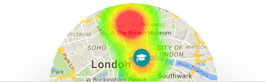 Catchment area heatmap